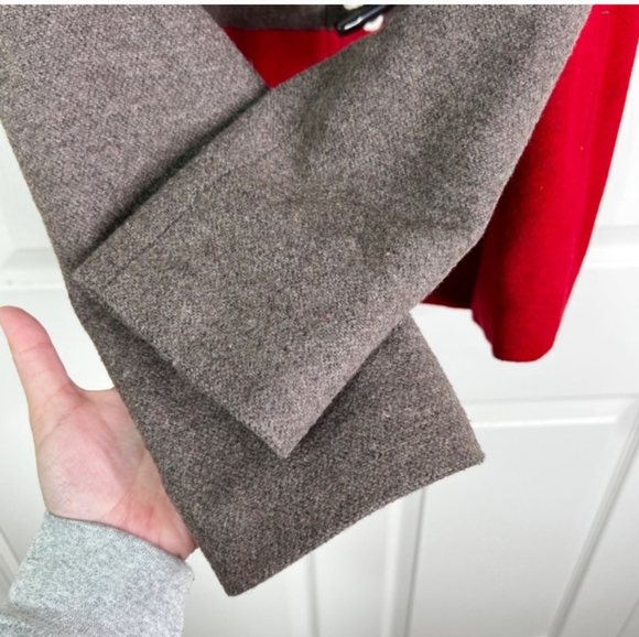 Old Navy Wool Blend Colorblock PeaCoat in Brown & Red Women's Size Medium - Picture 6 of 12